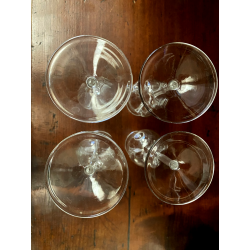 SET 4 BICCHIERI CALICE GRAPPA CRISTALLO DA DEGUSTAZIONE con PUNTE INTERNE '900