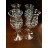 SET 4 BICCHIERI CALICE GRAPPA CRISTALLO DA DEGUSTAZIONE con PUNTE INTERNE '900