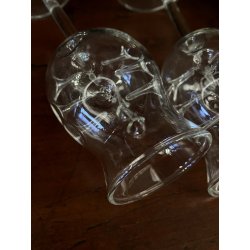 SET 4 BICCHIERI CALICE GRAPPA CRISTALLO DA DEGUSTAZIONE con PUNTE INTERNE '900