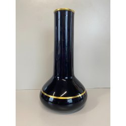 VASO PORCELLANA Limoges France SMALTO BLU COBALTO INTENSO DETTAGLI ORO ANNI  '50