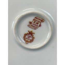 VASO PORCELLANA Limoges France SMALTO BLU COBALTO INTENSO DETTAGLI ORO ANNI  '50