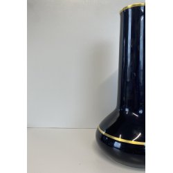 VASO PORCELLANA Limoges France SMALTO BLU COBALTO INTENSO DETTAGLI ORO ANNI  '50