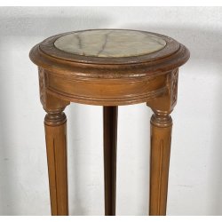 ANTICA COLONNA LEGNO PORTA VASO PIANO MARMO PRIMI 1900 PIEDISTALLO