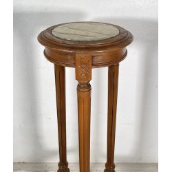 ANTICA COLONNA LEGNO PORTA VASO PIANO MARMO PRIMI 1900 PIEDISTALLO