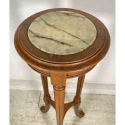 ANTICA COLONNA LEGNO PORTA VASO PIANO MARMO PRIMI 1900 PIEDISTALLO