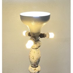 ANTICA LAMPADA DA TERRA PIANTANA PAVIMENTO 1940 CERMICA DIPINTA ITALY FLOOR LAMP
