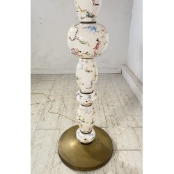 ANTICA LAMPADA DA TERRA PIANTANA PAVIMENTO 1940 CERMICA DIPINTA ITALY FLOOR LAMP