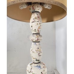 ANTICA LAMPADA DA TERRA PIANTANA PAVIMENTO 1940 CERMICA DIPINTA ITALY FLOOR LAMP
