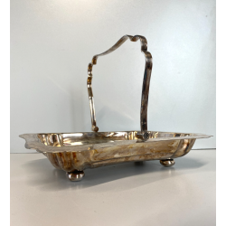 CESTINO PORTATA con MANICO Jays 365 essex road islington METALLO ARGENTATO '900