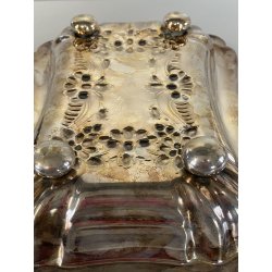 CESTINO PORTATA con MANICO Jays 365 essex road islington METALLO ARGENTATO '900