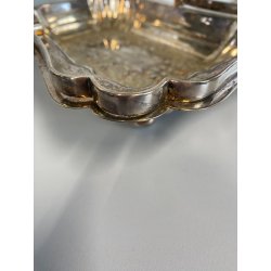 CESTINO PORTATA con MANICO Jays 365 essex road islington METALLO ARGENTATO '900