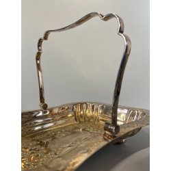 CESTINO PORTATA con MANICO Jays 365 essex road islington METALLO ARGENTATO '900