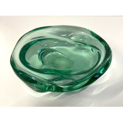 BOWL CRISTALLO VERDE ACQUAMARINA Seguso VINTAGE CIOTOLA GLASS ANNI '50 ø 21 CM