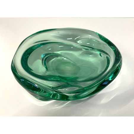 BOWL CRISTALLO VERDE ACQUAMARINA Seguso VINTAGE CIOTOLA GLASS ANNI '50 ø 21 CM