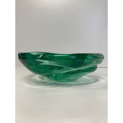 BOWL CRISTALLO VERDE ACQUAMARINA Seguso VINTAGE CIOTOLA GLASS ANNI '50 ø 21 CM