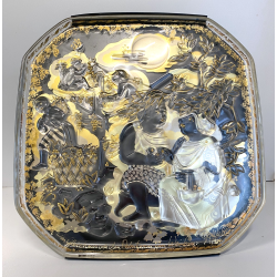 PLACCA DECORATIVA VETRO ROSENTHAL Gleichnis in Glass Bjørn Wiinblad SMALTO 1984