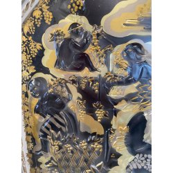 PLACCA DECORATIVA VETRO ROSENTHAL Gleichnis in Glass Bjørn Wiinblad SMALTO 1984