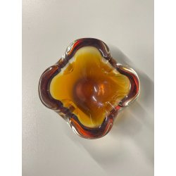 CIOTOLA POSACENERE VETRO SOMMERSO MURANO SVUOTA TASCHE COLOR ARANCIONE ITALIA
