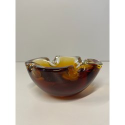 CIOTOLA POSACENERE VETRO SOMMERSO MURANO SVUOTA TASCHE COLOR ARANCIONE ITALIA