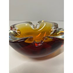 CIOTOLA POSACENERE VETRO SOMMERSO MURANO SVUOTA TASCHE COLOR ARANCIONE ITALIA