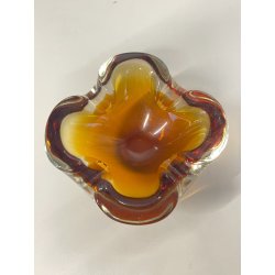 CIOTOLA POSACENERE VETRO SOMMERSO MURANO SVUOTA TASCHE COLOR ARANCIONE ITALIA