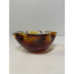 CIOTOLA POSACENERE VETRO SOMMERSO MURANO SVUOTA TASCHE COLOR ARANCIONE ITALIA