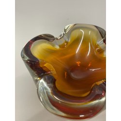 CIOTOLA POSACENERE VETRO SOMMERSO MURANO SVUOTA TASCHE COLOR ARANCIONE ITALIA