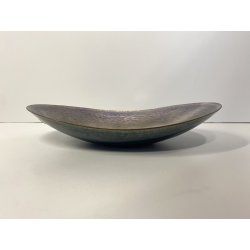 CIOTOLA BOWL OVALE Studio Laurana PESARO RAME MARTELLATO SMALTATO GRAN FUOCO '60