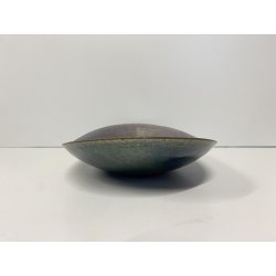 CIOTOLA BOWL OVALE Studio Laurana PESARO RAME MARTELLATO SMALTATO GRAN FUOCO '60
