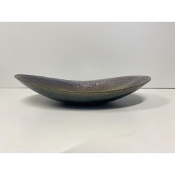 CIOTOLA BOWL OVALE Studio Laurana PESARO RAME MARTELLATO SMALTATO GRAN FUOCO '60