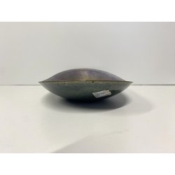 CIOTOLA BOWL OVALE Studio Laurana PESARO RAME MARTELLATO SMALTATO GRAN FUOCO '60