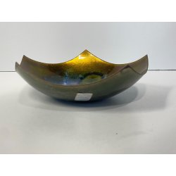 SCULTURA CIOTOLA Studio Laurana PESARO RAME SMALTO GRAN FUOCO BOWL  ASIMMETRICA