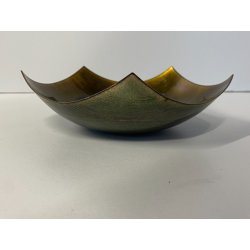 SCULTURA CIOTOLA Studio Laurana PESARO RAME SMALTO GRAN FUOCO BOWL  ASIMMETRICA