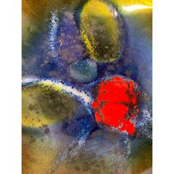 SCULTURA CIOTOLA Studio Laurana PESARO RAME SMALTO GRAN FUOCO BOWL  ASIMMETRICA