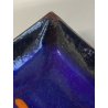 PIATTINO QUADRATO Studio Laurana PESARO RAME SMALTO GRAN FUOCO BLU ROSSO '50/'60
