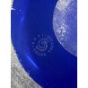 CENTROTAVOLA VASO CIOTOLA BOWL Bisazza VETRO MURANO BLU COBALTO SCAVO CORROSO