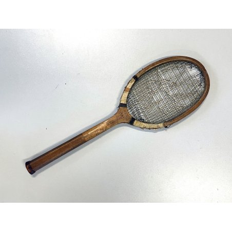 antica rara BRIGATTI RACCHETTA da TENNIS LEGNO primi '900 MILANO collezionismo