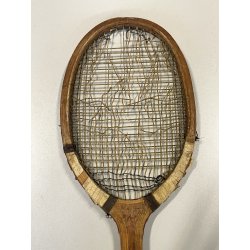 antica rara BRIGATTI RACCHETTA da TENNIS LEGNO primi '900 MILANO collezionismo
