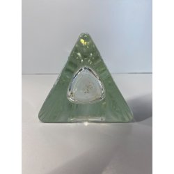 VASO VINTAGE VETRO SOFFIATO BASE TRIANGOLARE  TRE PUNTE SPLASH DESIGN 34,5 cm/h