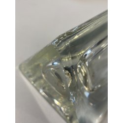 VASO VINTAGE VETRO SOFFIATO BASE TRIANGOLARE  TRE PUNTE SPLASH DESIGN 34,5 cm/h