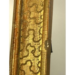 antica CORNICE VASSOIO DORATA legno FOGLIA ORO EPOCA '800 per specchio o dipinti