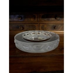 CENTROTAVOLA CRISTALLO TRASPARENTE VINTAGE BOWL FROSTED GLASS