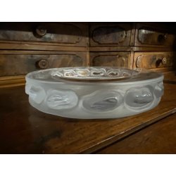 CENTROTAVOLA CRISTALLO TRASPARENTE VINTAGE BOWL FROSTED GLASS