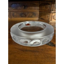 CENTROTAVOLA CRISTALLO TRASPARENTE VINTAGE BOWL FROSTED GLASS