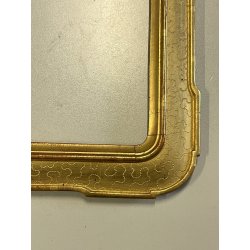 antica CORNICE VASSOIO legno dorato FOGLIA ORO EPOCA '800 per specchio o dipinti