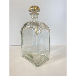 BOTTIGLIA LIQUORE VETRO LIQUOR BOTTLE JEREZ SPAIN DECANTER DECORO DORATO '900