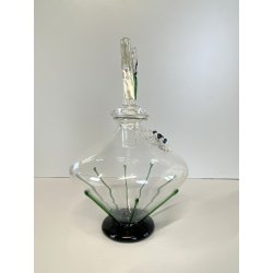 BOTTIGLIA LIQUORE VETRO SOFFIATO MURANO BOTTLE  DECANTER DECORO FIORI