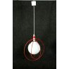 LAMPADARIO POP LAMPADA SOSPENSIONE VINTAGE ROSSO BIANCO WHITE RED GLASS LAMP '70