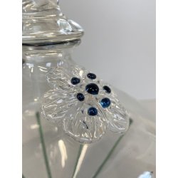 BOTTIGLIA LIQUORE VETRO SOFFIATO MURANO BOTTLE  DECANTER DECORO FIORI