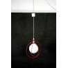 LAMPADARIO POP LAMPADA SOSPENSIONE VINTAGE ROSSO BIANCO WHITE RED GLASS LAMP '70